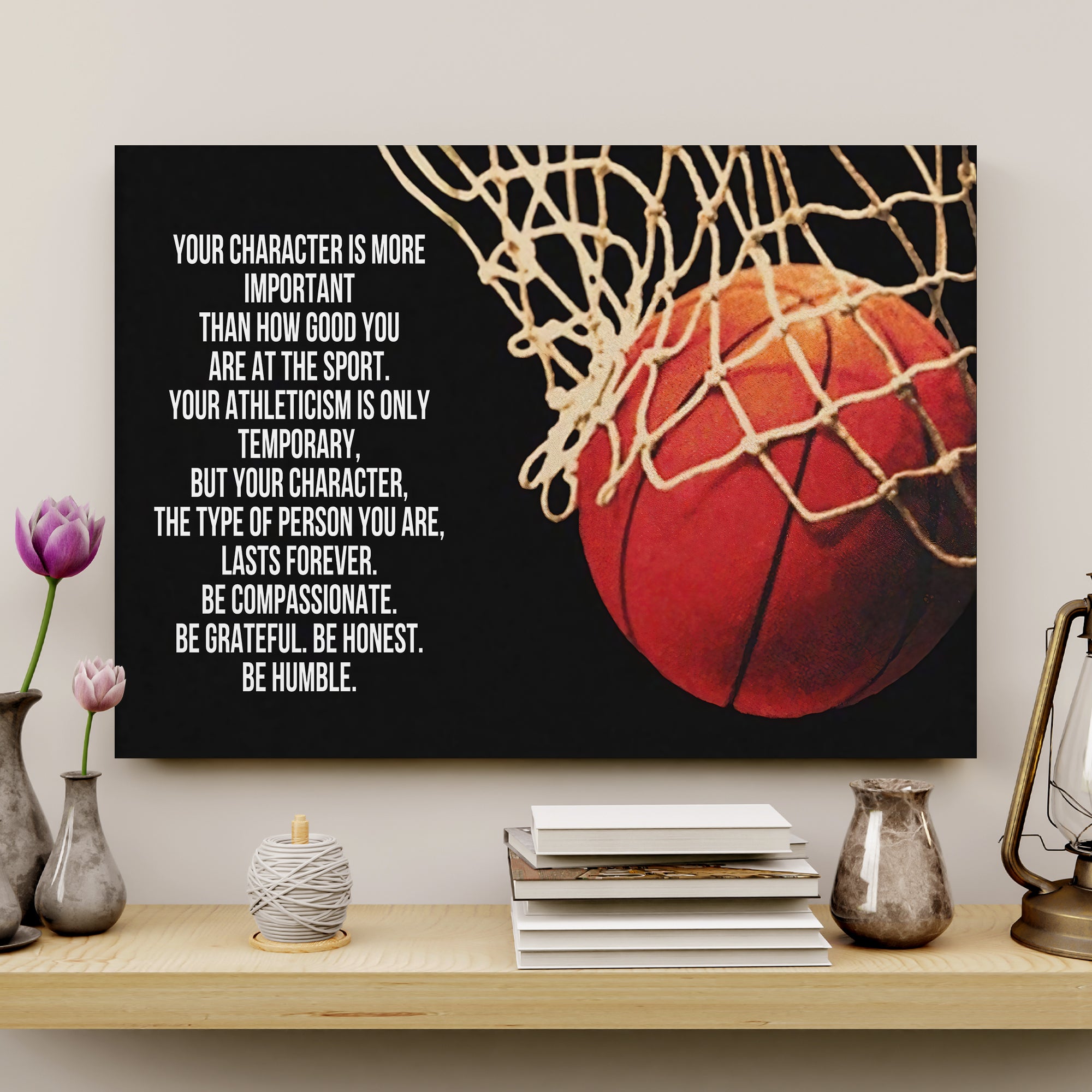 Basket Ball Quotes Wrapped Canvas