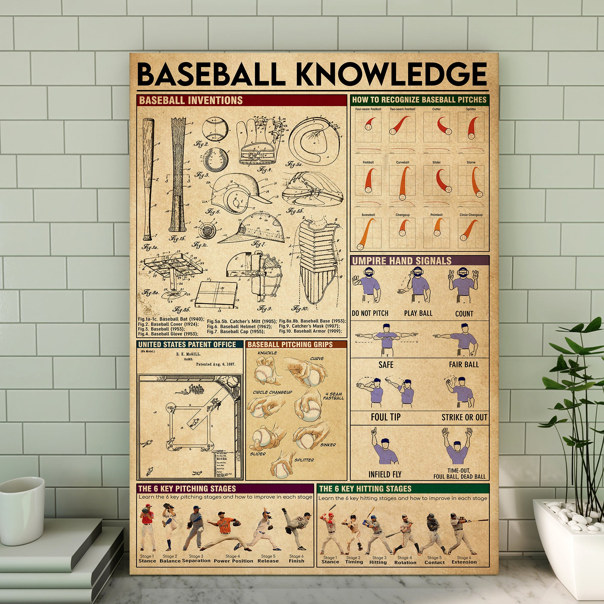 Baseball Knowledge Gallery Wrapped Canvas