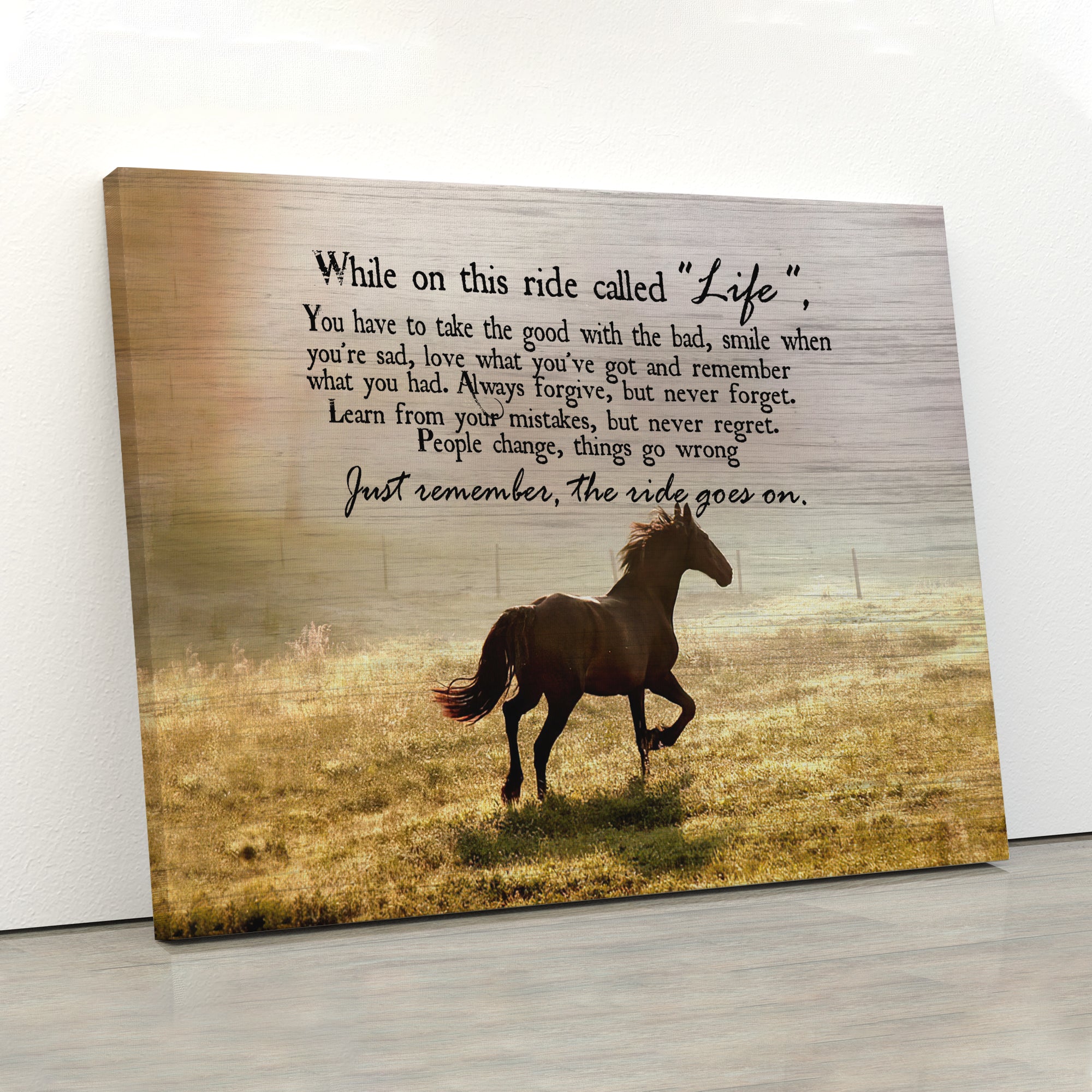 Horse - Remember The Ride Wrapped Canvas