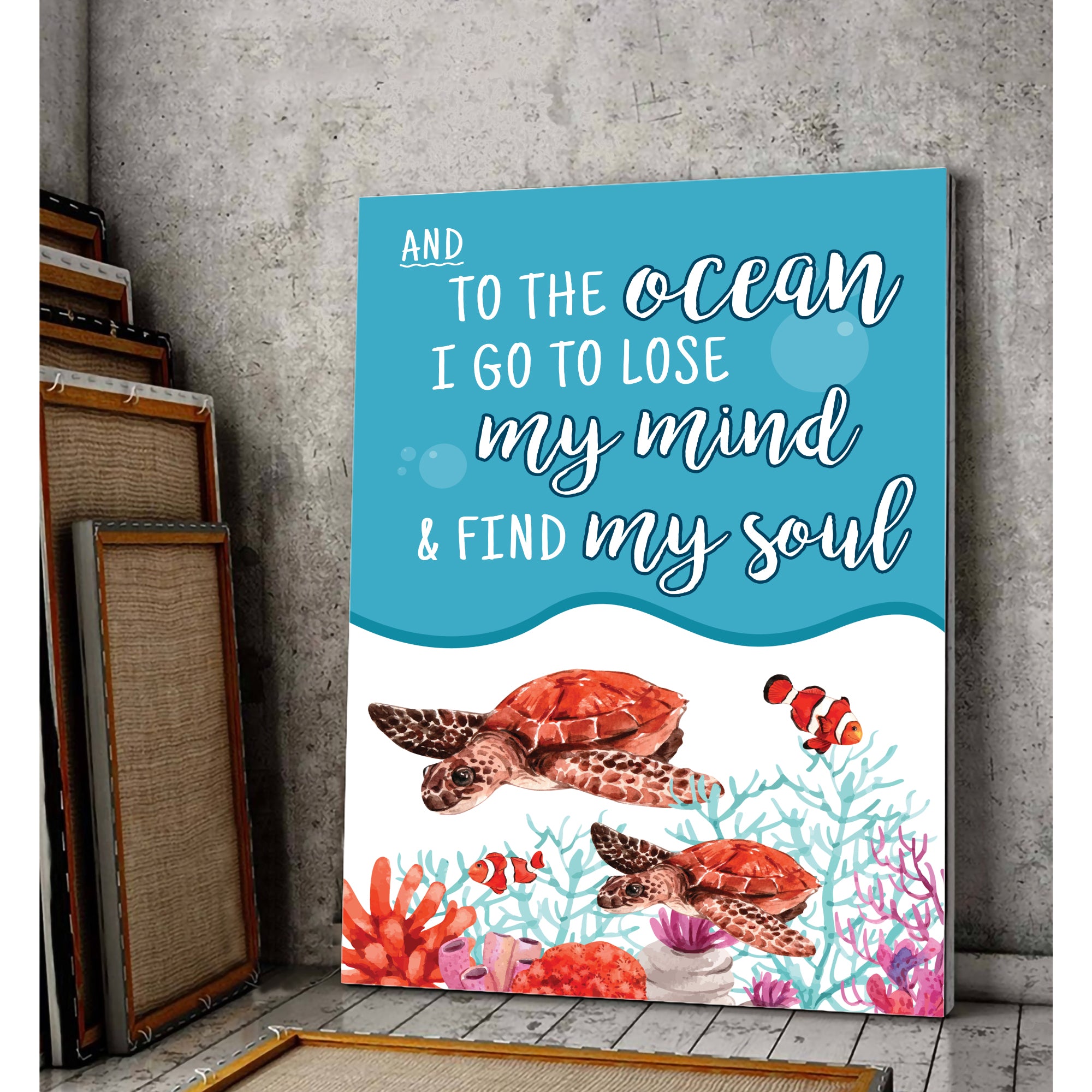 Turtle - To The Ocean Wrapped Canvas