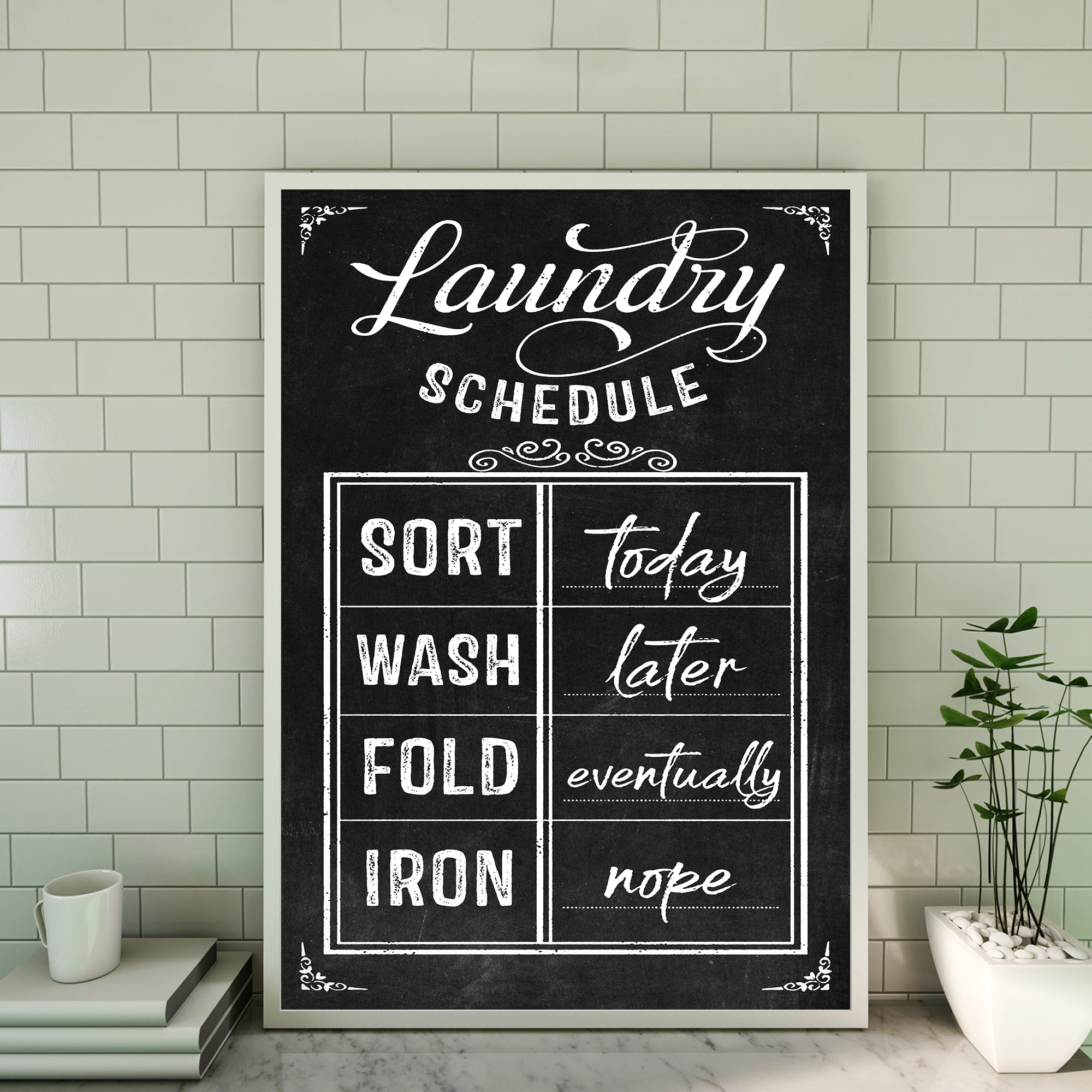 Laundry Schedule Gallery Wrapped Canvas